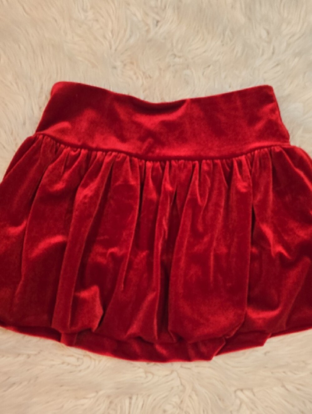 art class Red Velvet Pleated Mini Skirt - Picture 3 of 3